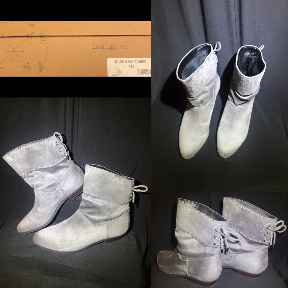 Grey ankle boots..